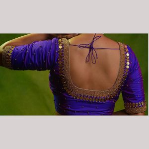 Glorious purple blouse with coin and water filling embroidery