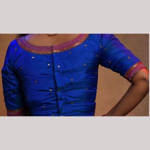Gracious blue blouse with sequence work embroidery