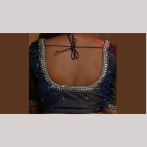 Mysterious black blouse with silver embroidery